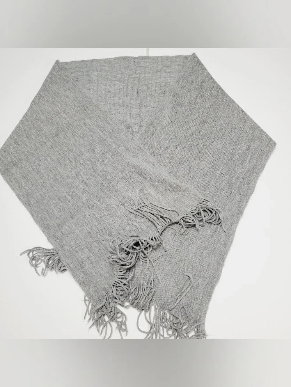 Merona Unisex Adult Scarf Solid Gray Knit Pattern 66x11.5